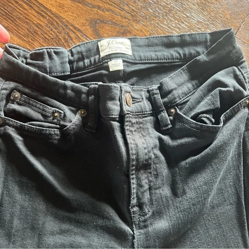 J Crew Black Lookout High Rise Skinny Jeans Womens Size 27